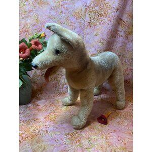 Vintage Mohair German Shepard Stuffed Dog. Probably 1950s? Possibly Schuco 12"